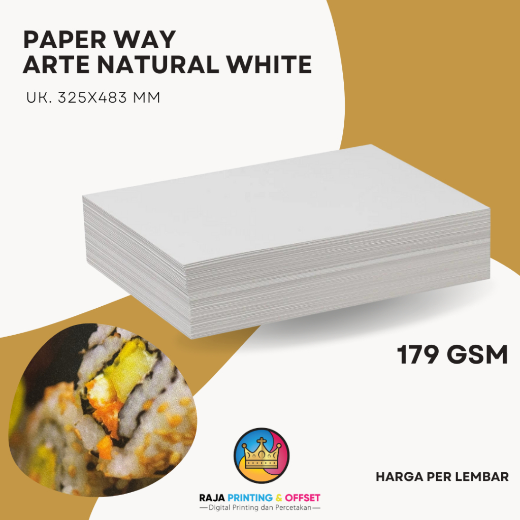 DIGITAL PRINT A3+ Cetak Kertas Fancy Paper Paper Way Arte Natural White 179 gsm