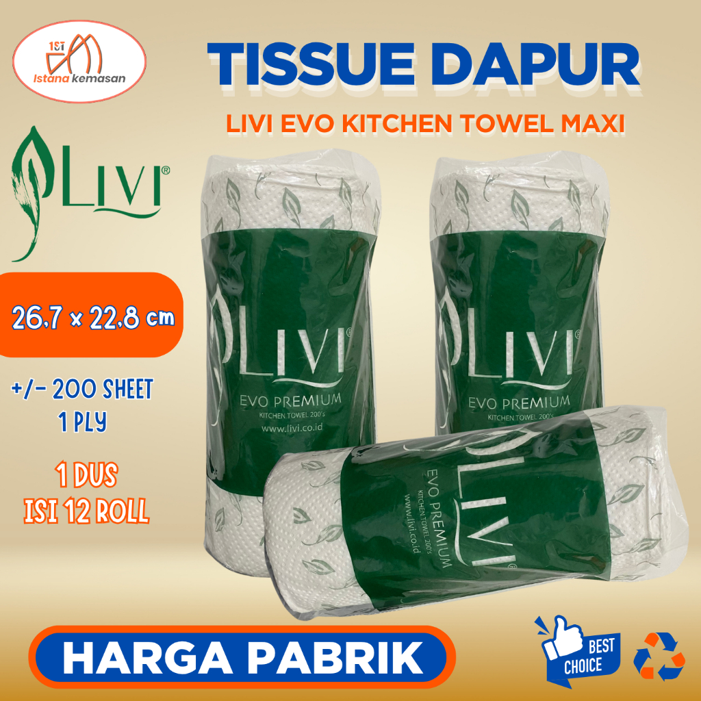 Tissue Dapur Serap Minyak Livi / Livi Evo Kitchen Towel Roll