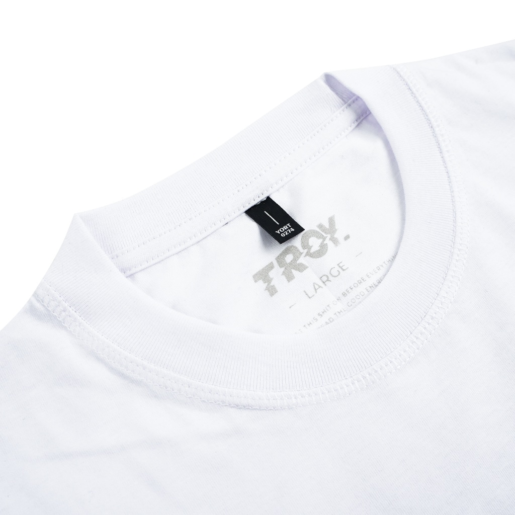 Troy Company Double Sleeve Double Layer Tshirt White Stripe Pixelate - Kaos Putih Lengan Panjang DSD 3428