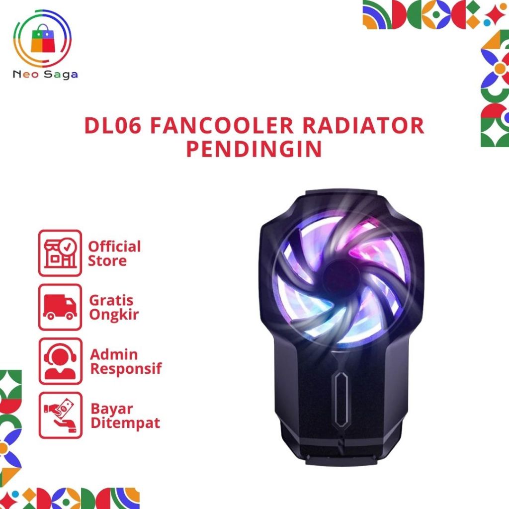 Memo DL06 Fancooler Radiator Pendingin HP Coolingfan Gaming RGB