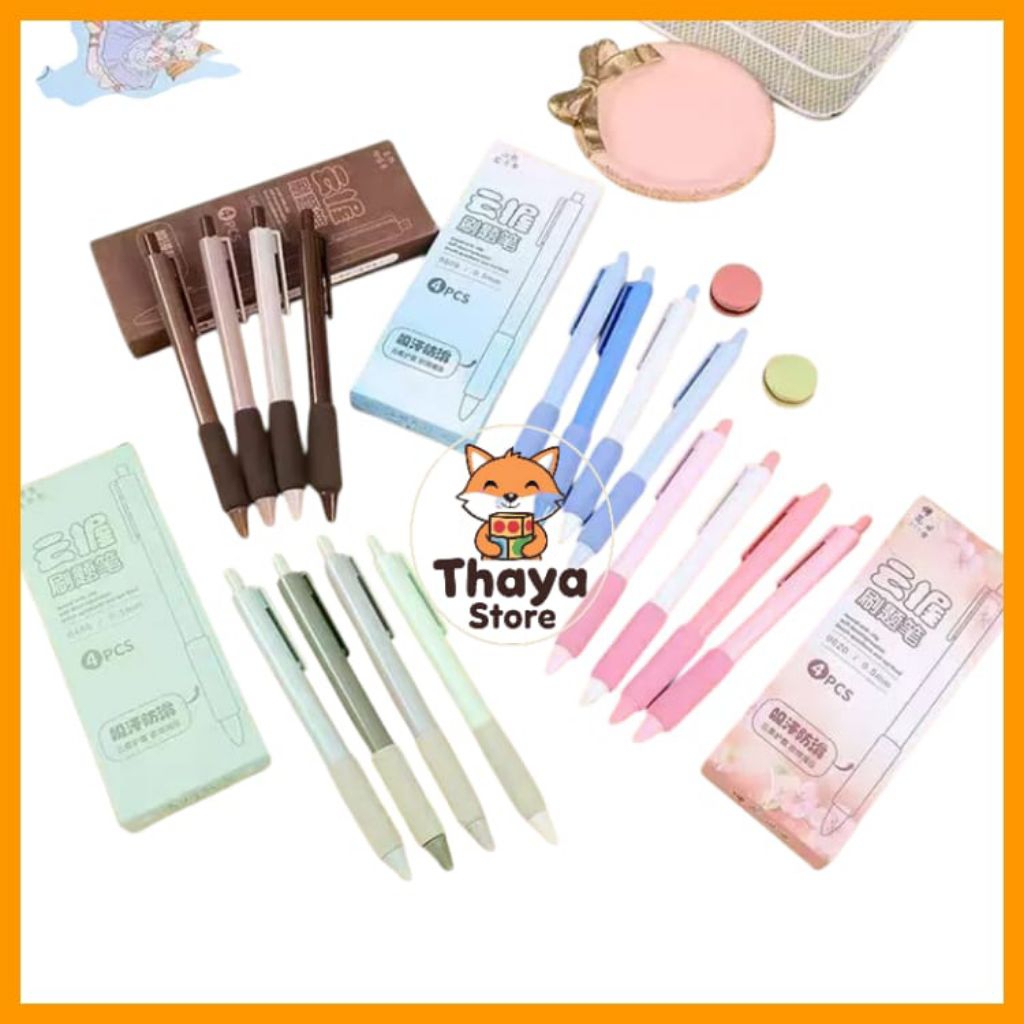 pulpen cetek gel tinta hitam Macaron ballpoint lucu terbaru kado ultah pulpen cetek aesthetic