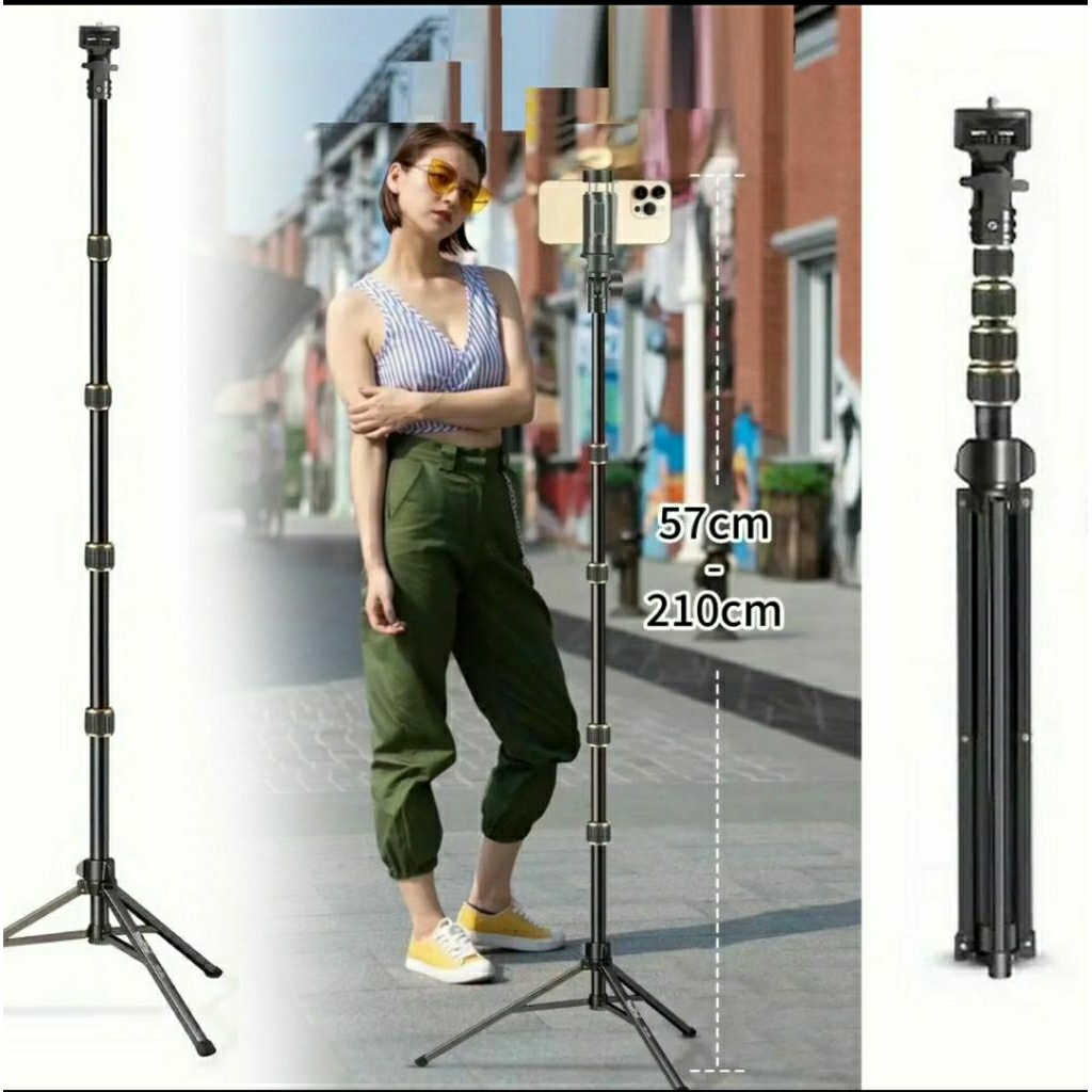 Tongsis/Tripod Original 2IN1 NEEPHO Premium Bahan Aluminium Super Kokoh & Kuat Panjang 2.1 Meter