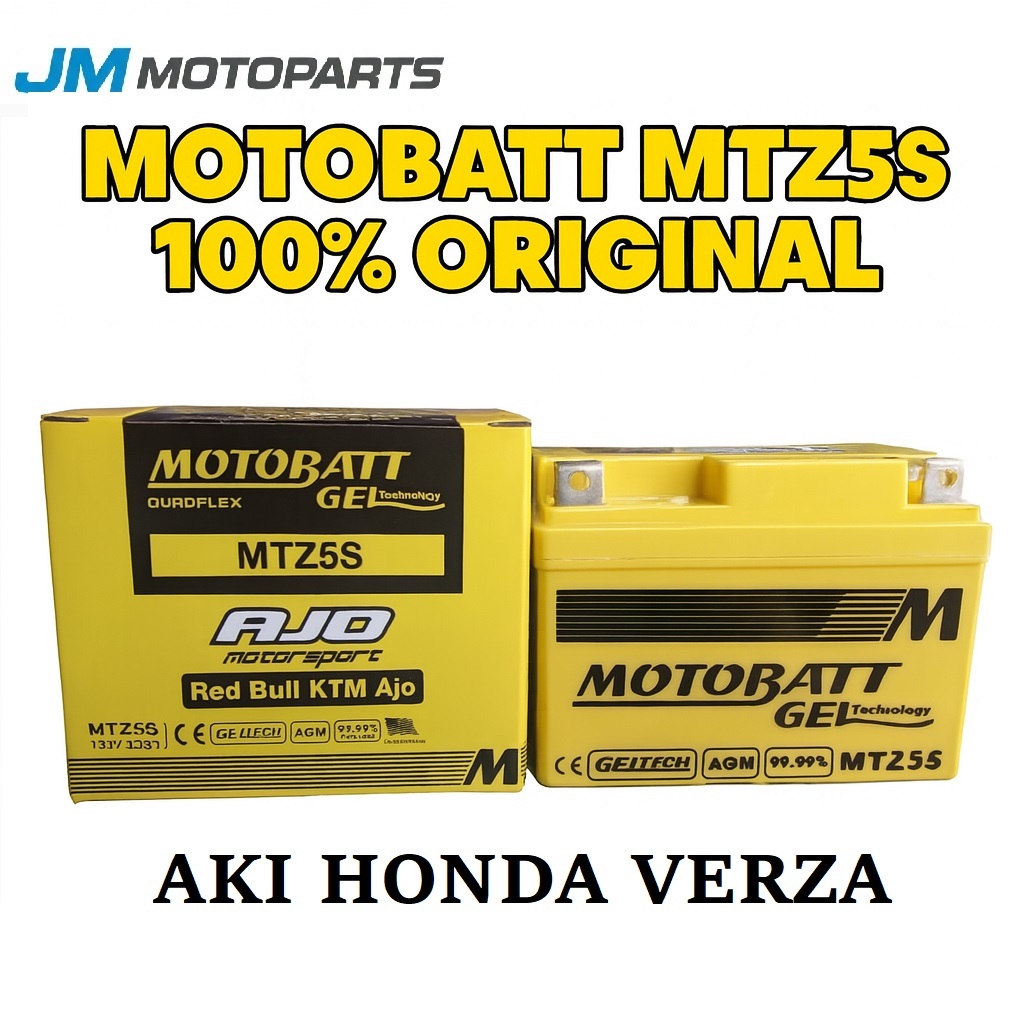 AKI HONDA VERZA 150 MOTOBATT MTZ5S 100% ORIGINAL AKI GEL PREMIUM AKI KERING BEBAS PERAWATAN 12 VOLT