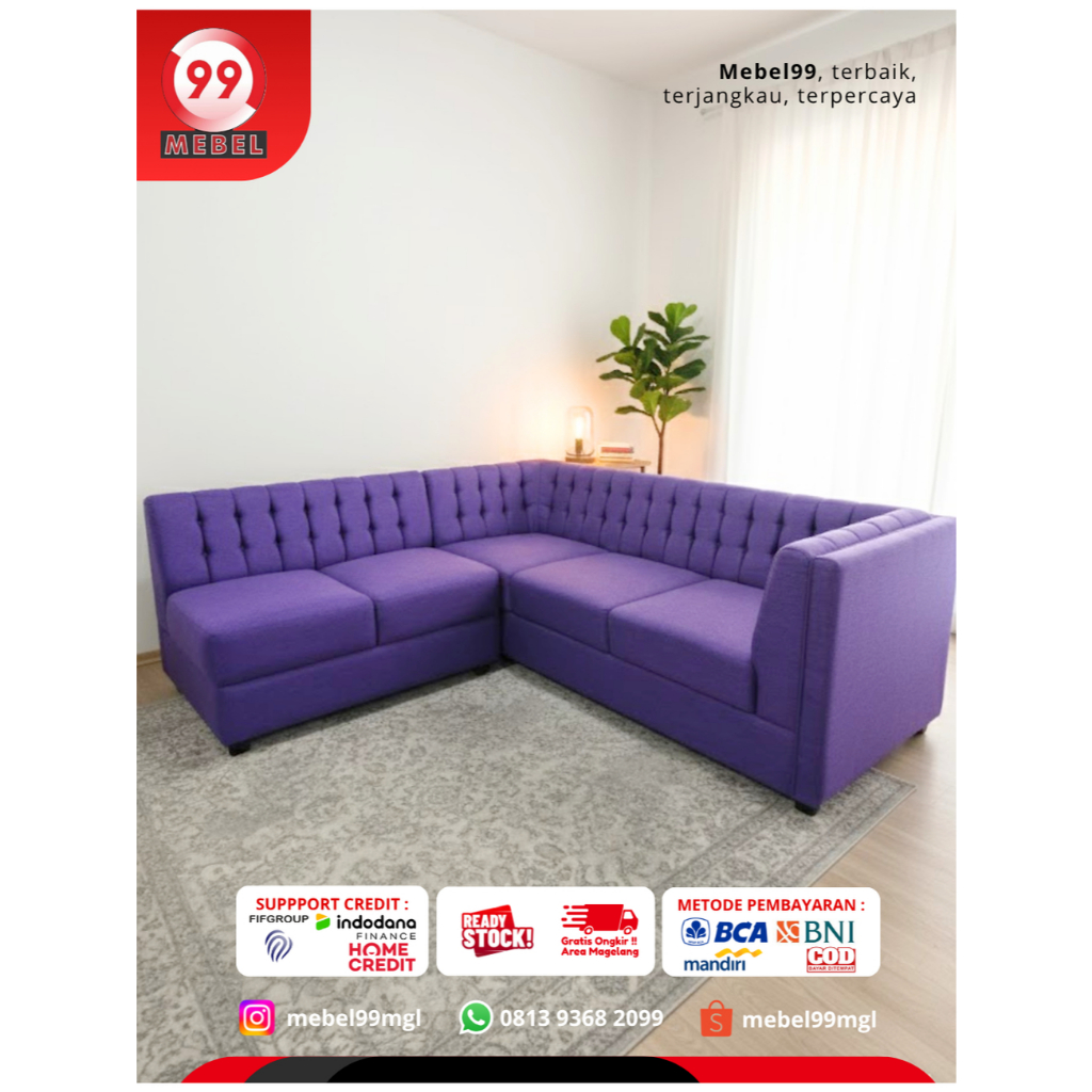 Sofa Bed Oscar Ungu bisa jadi tempat tidur sofa minimalis sofa murah