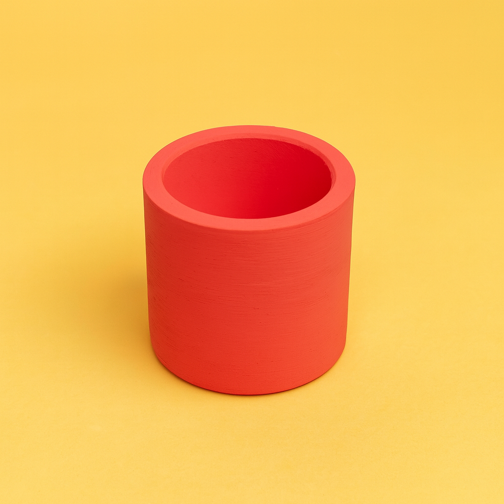 Merah Pot Mini Semen Aesthetic Cocok untuk Sukulen & Kaktus – Bentuk Kotak / Bulat / Hexagonal | Pot