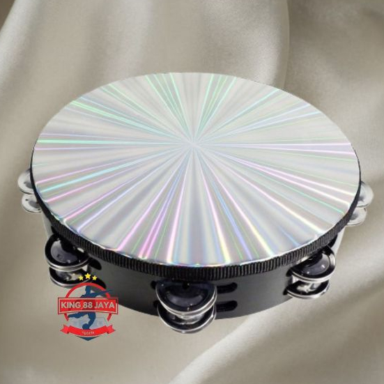 TAMBORIN10 INCH HOLOGRAM DOUBLE KECREKAN TAMBORIN