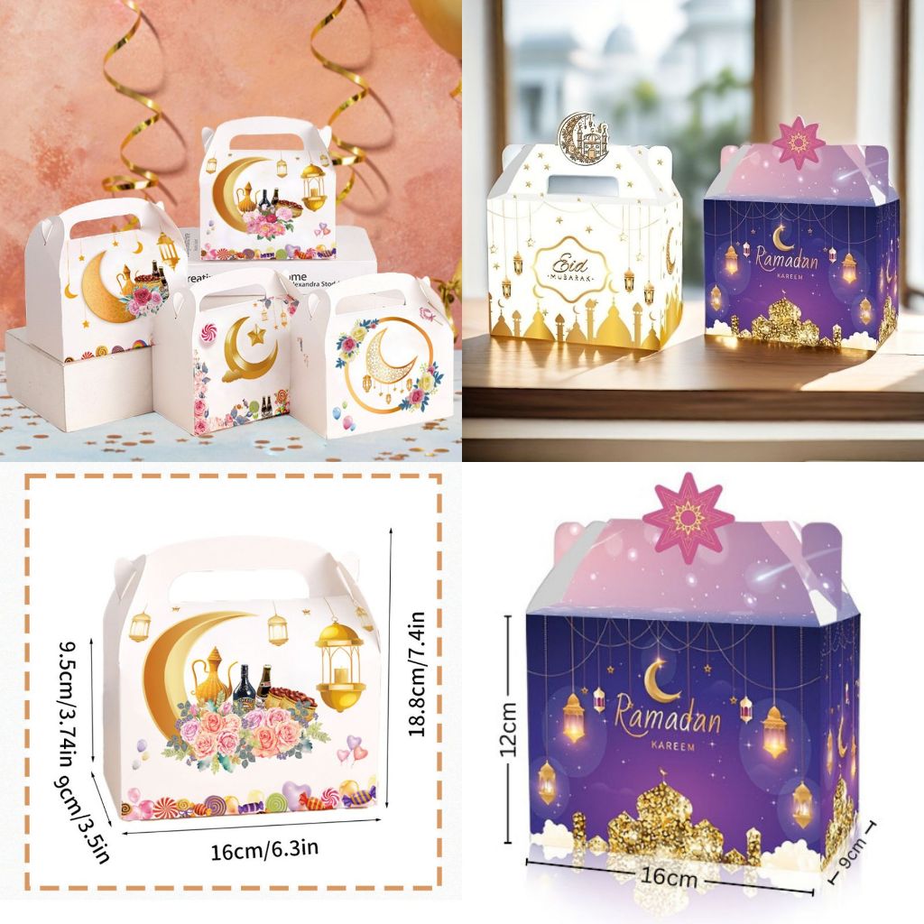 BOX KUE GABLE BOX DUS KUE KOTAK HAMPERS SNACK ROTI LEBARAN HARI RAYA IDUL FITRI EID MUBARAK PUTIH GO