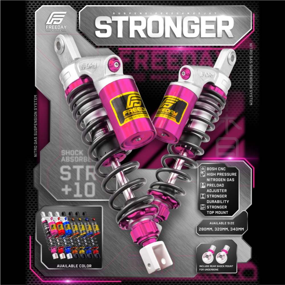 FREEDAY Shockbreaker Shock Tabung Belakang Stronger Matic Aerox 155 PCX 150 160 Nmax Old New Vario 1