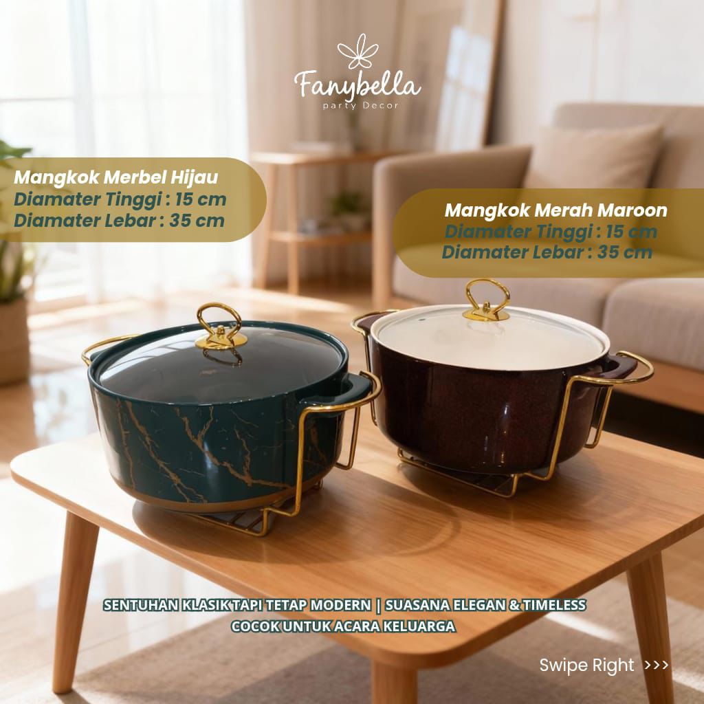 mangkuk prasmanan keramik mewah marble