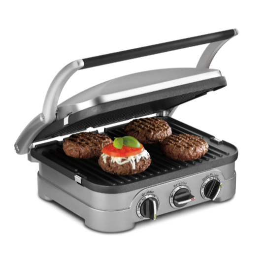 Cuisinart Griddler Indoor Grill Panini Press Sandwich Maker & More 5-in-1 Grilling 4NNAS