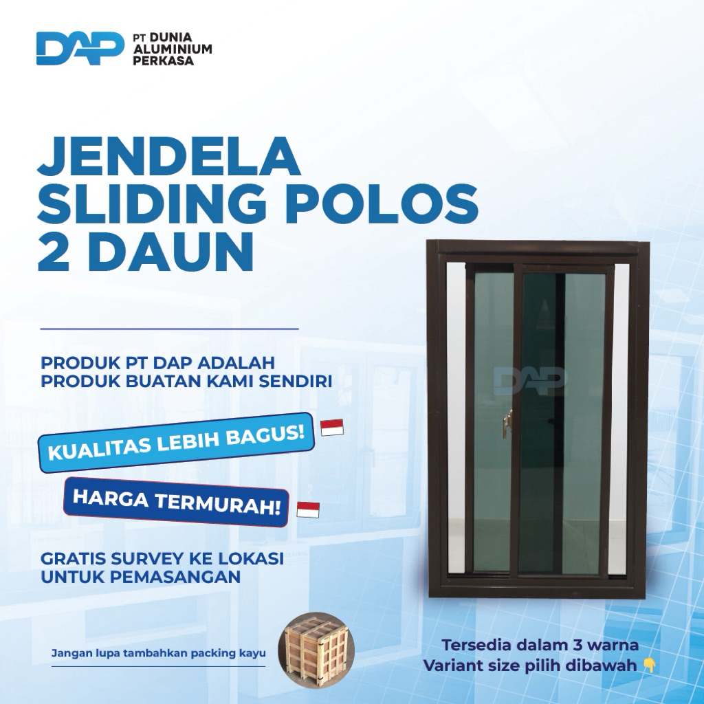 Jendela Aluminium  Sliding Atau Geser  150 x 80 - Jendela Kaca Rumah Kantor Toko Kamar Mandi DLL