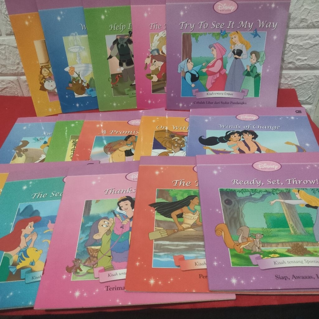 Buku Cerita Dongeng Anak Disney Princess Bahasa Indonesia Preloved