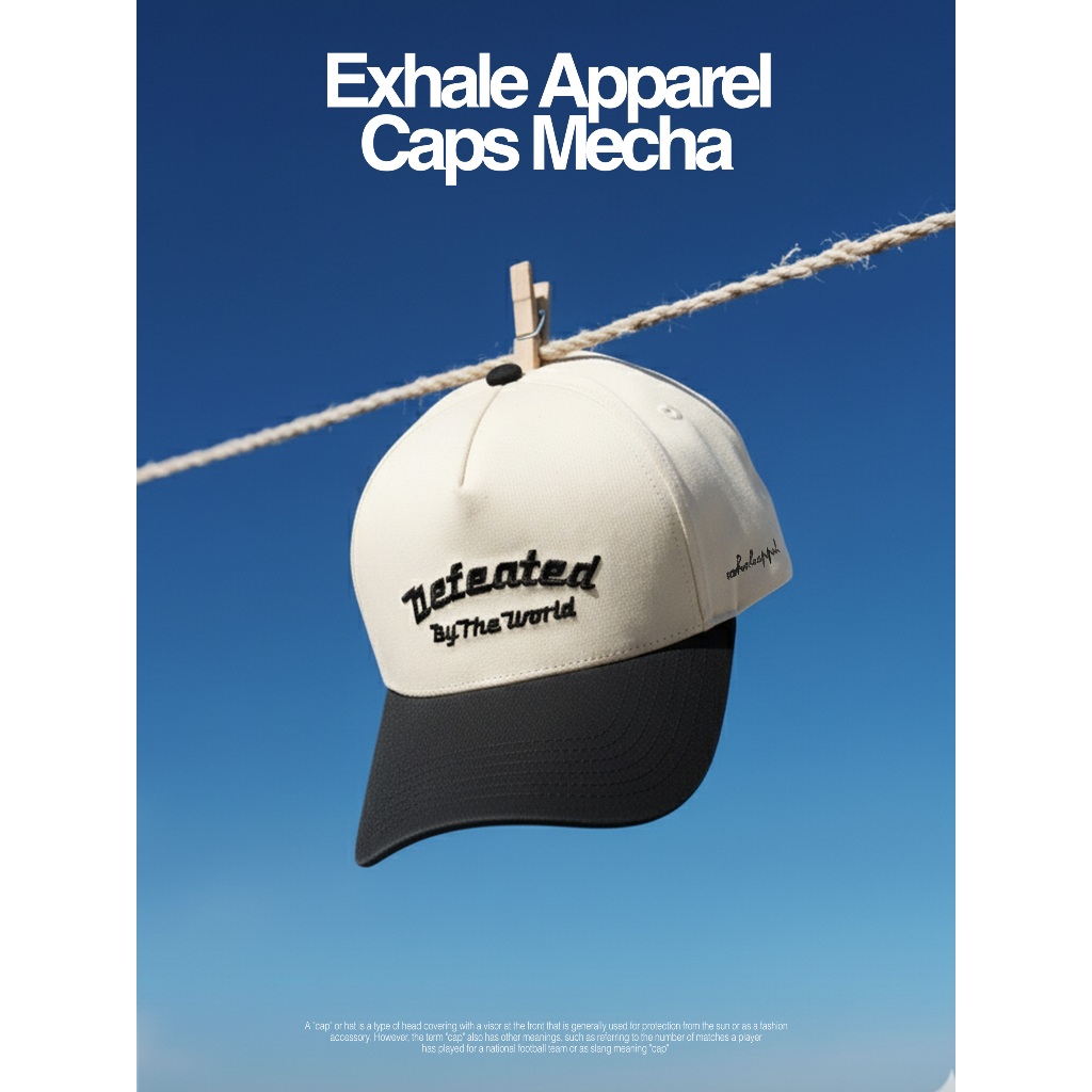 Exhale Apparel Caps Topi Cream Black Mecha