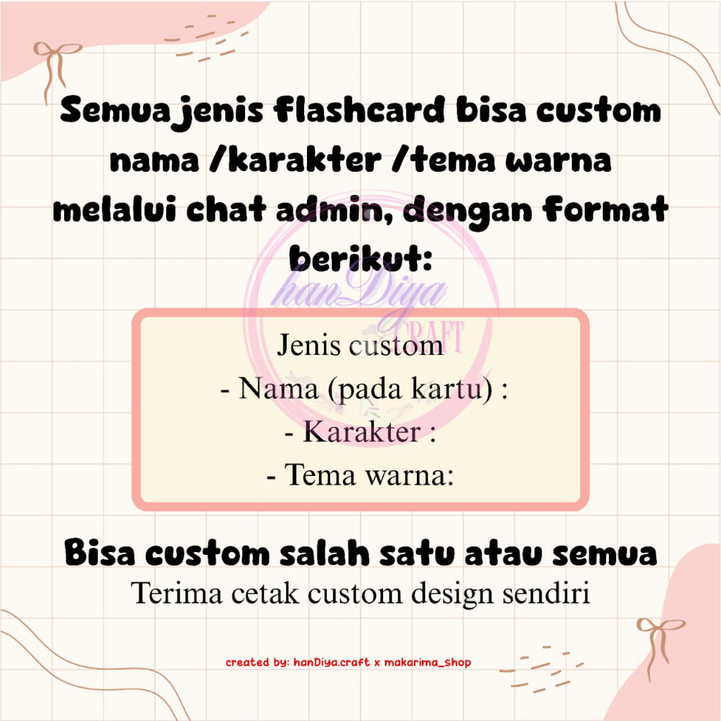 Flashcard Edukasi | Flashcard sarana belajar anak | Flashcard Custom