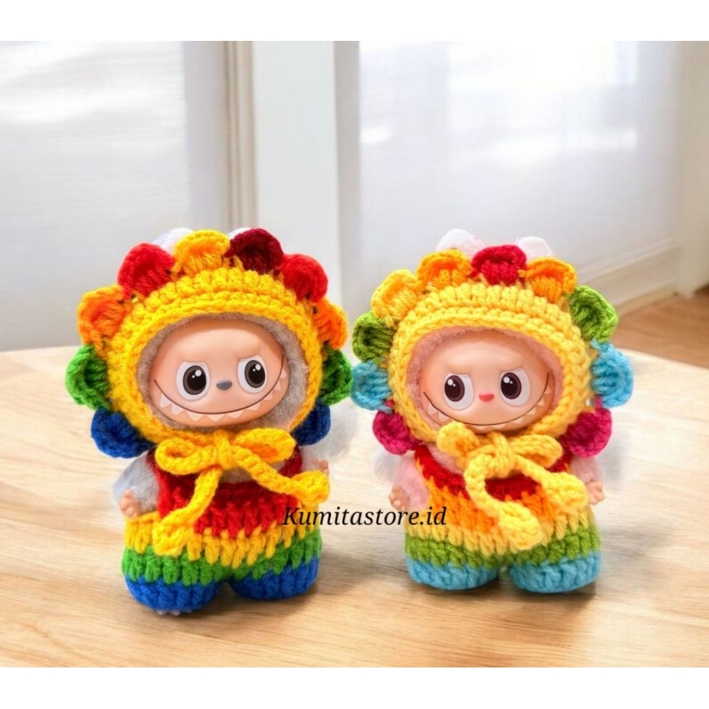 Baju Rajut Labubu Pin For Love V4/Labubu Outfit/Costum Baju Labubu/ Baju Boneka Rajut