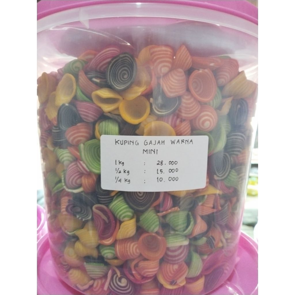 Kuping Gajah Mini Warna / Snack Cemilan Kiloan Jajan Enak Murah