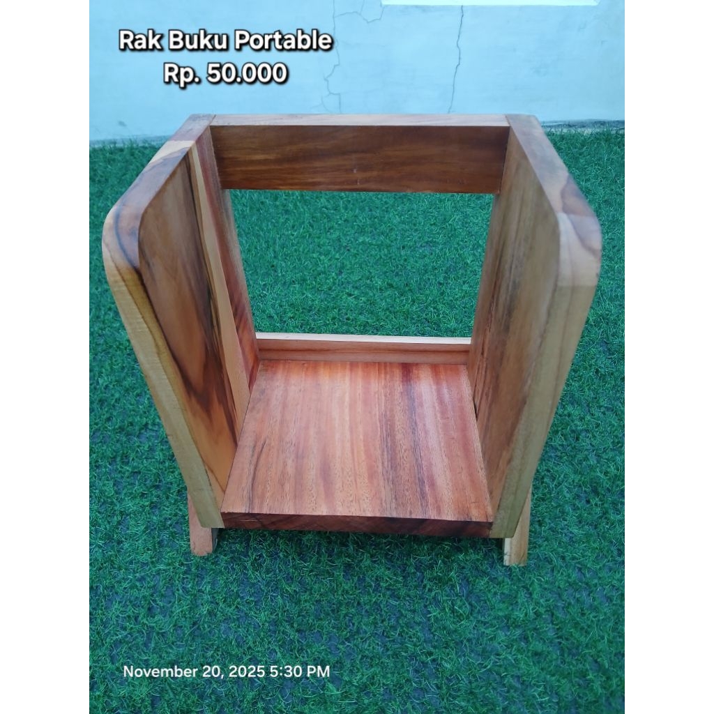 Rak Buku Portable Kayu Jati