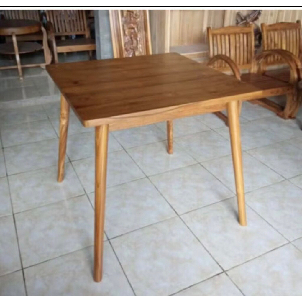 Meja makan cafe kayu jati ukuran 100x60