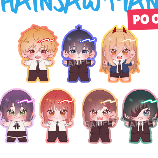 Chainsaw Man Chain Charm Acrylic Keychain Denji Aki Power