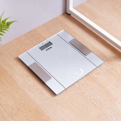 Kris KRIS Timbangan Badan Digital Body Fat & Hydration - Hitam, Silver 150 kg