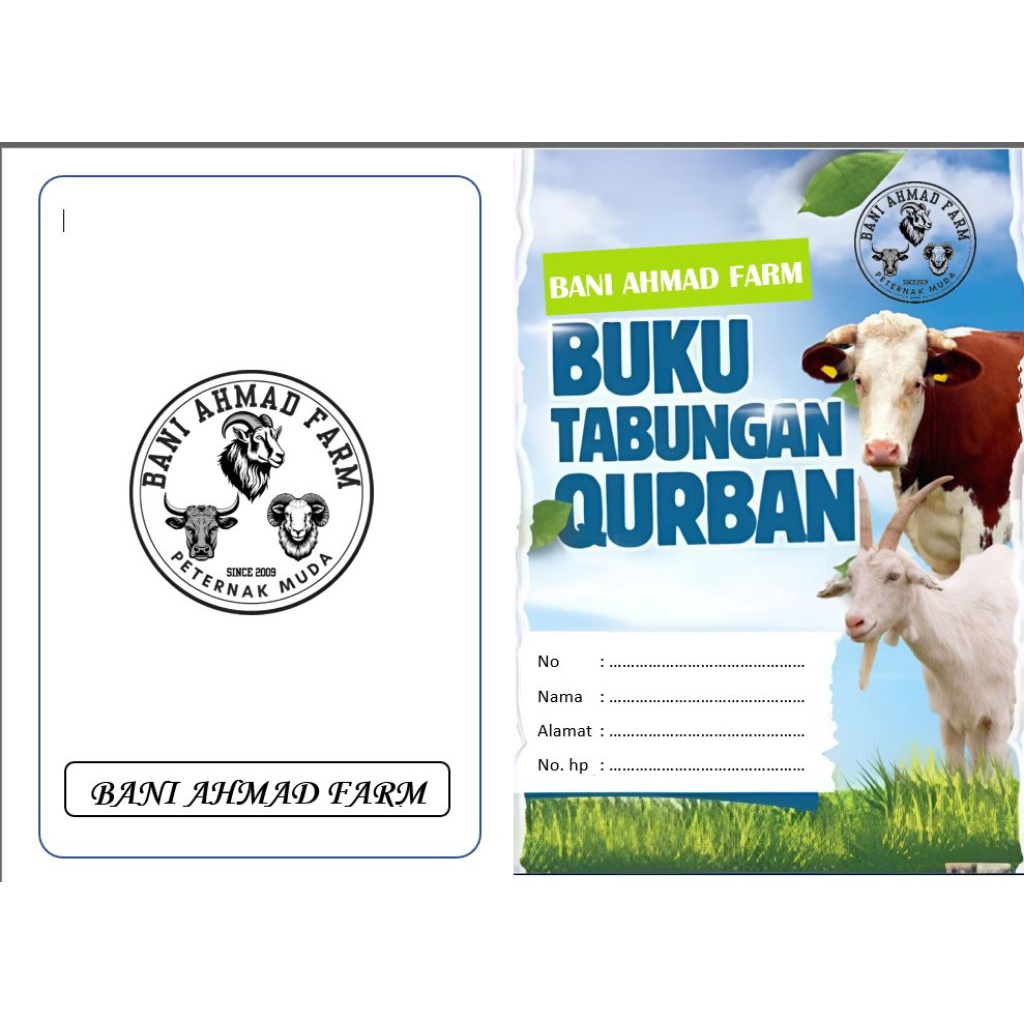 Tabungan qurban 20 halaman ,Buku tabungan qurban custom