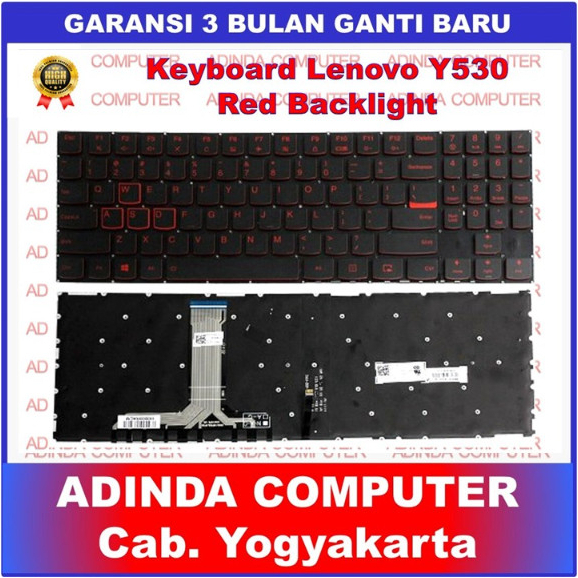 Keyboard Lenovo Legion Y530 Y530-15 Y530-15ICH Y530-15ICH-1060 Y530P Y7000P Red Backlight