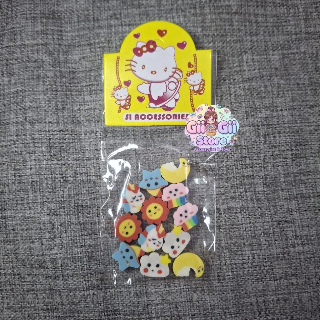 10 Pcs Penghapus Mini Karakter Lucu Penghapus Bentuk Lucu Gemas Eraser Motif Kartun Anak Anak Pengha