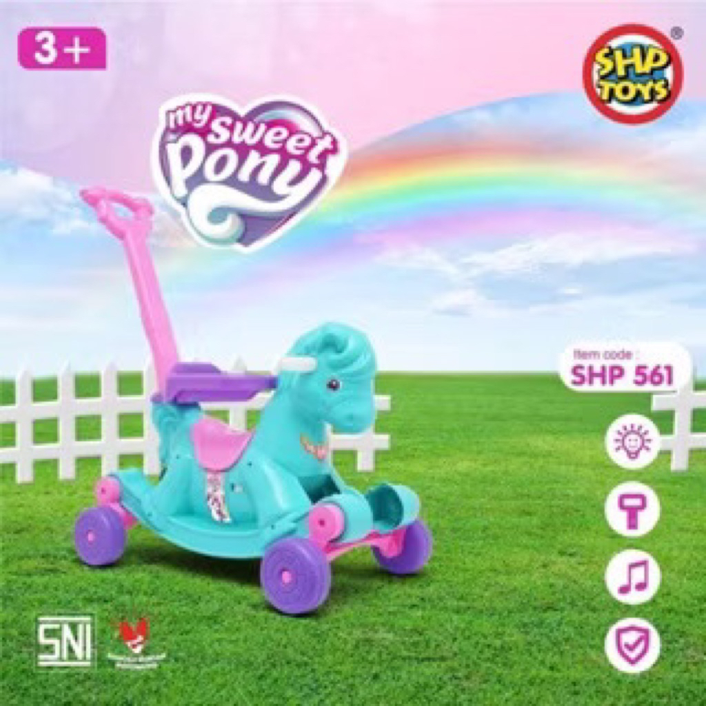 KP 561 my sweet pony MSP SHP ride on mainan anak kuda putih dorong bisa ayun