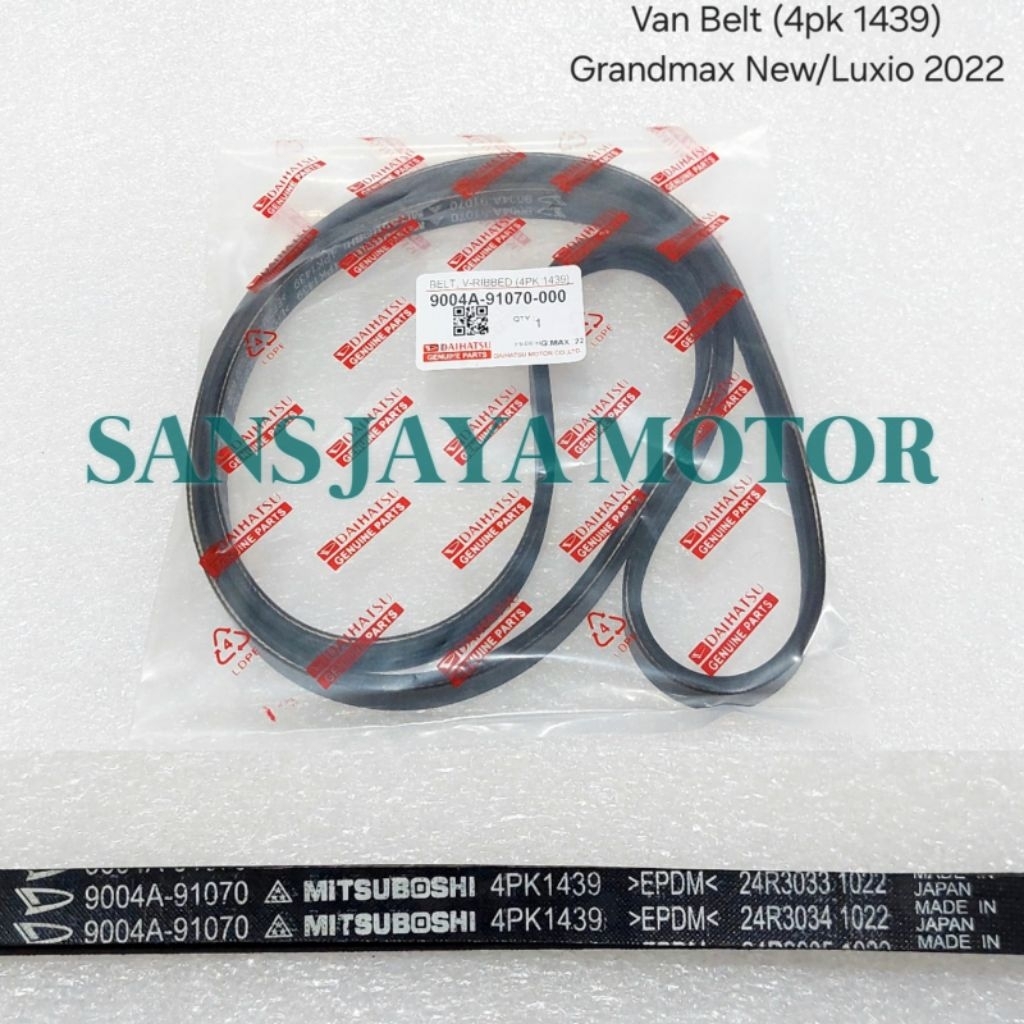 Fan Belt Van Belt Tali Kipas Daihatsu New Granmax Grandmax Gran Max Luxio Original 4PK 1439