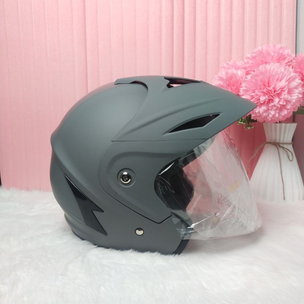 Helm HKM JP5 Polos Gorilla doff / helm murah berkualitas/ helm HKM murah