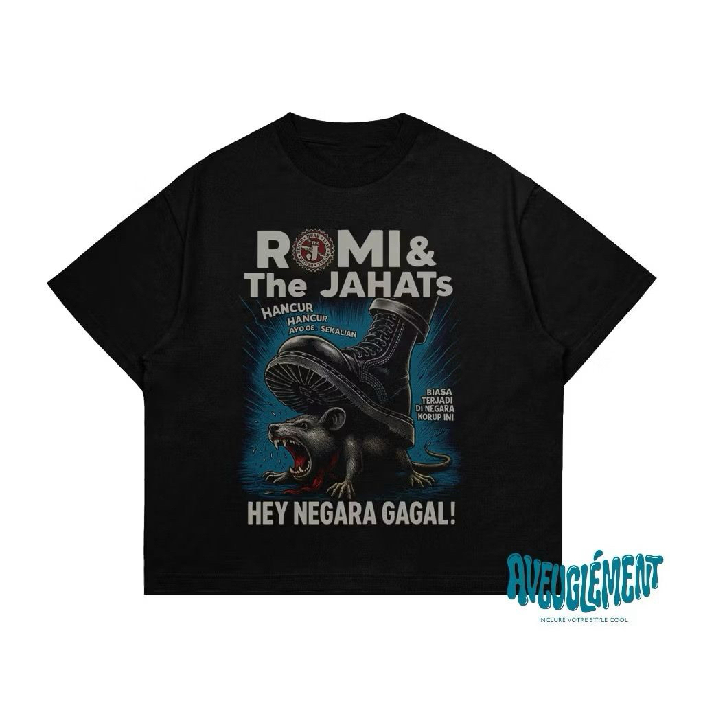 TSHIRT/KAOS BAND PUNK ROMI AND THE JAHATS HEY NEGARA JAHAT