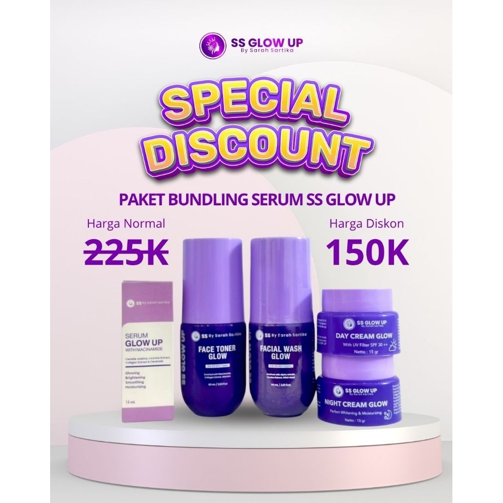 SS GLOW UP glow up free serum perfect BY sartika diman skincare Sarah sartika