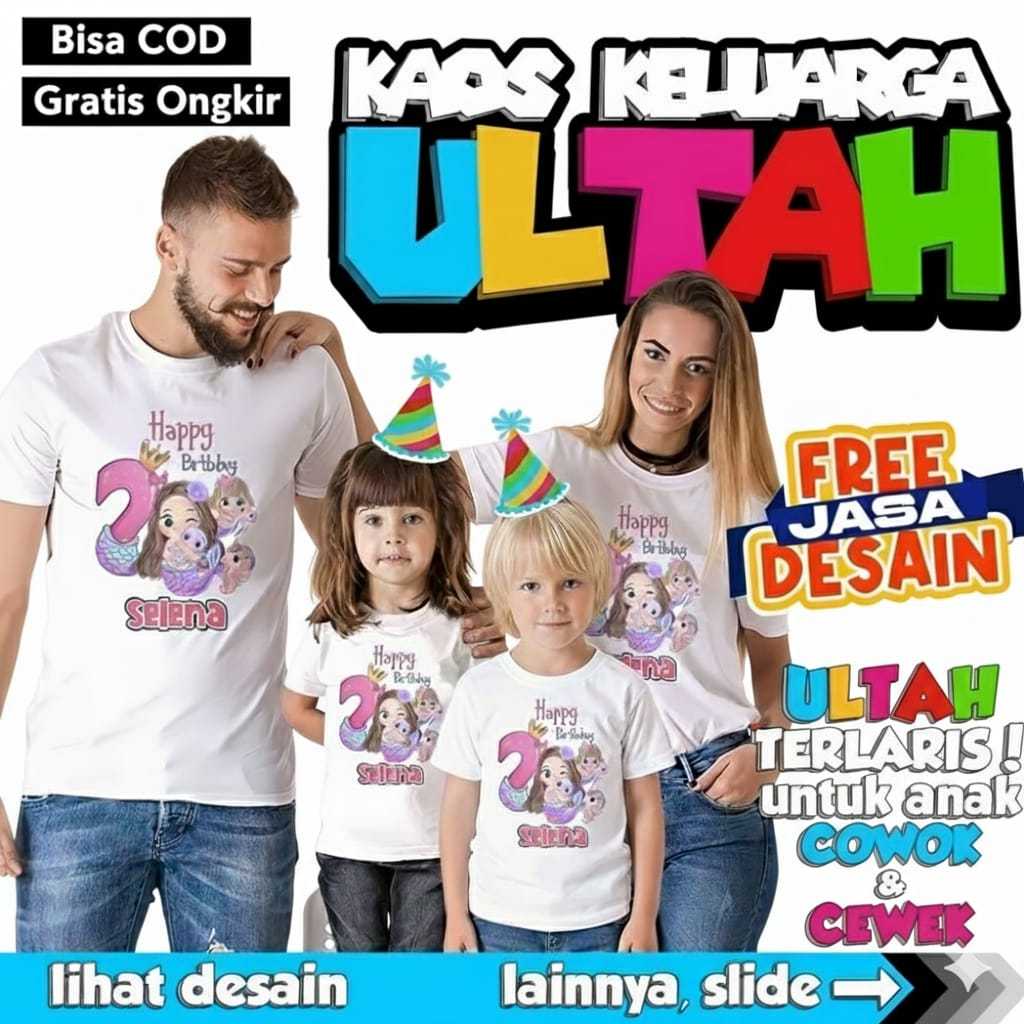 [BISA COD] KAOS ANAK DEWASA DESAIN ULANG TAHUN LENGAN PENDEK / ATASAN KAOS COUPLE DESAIN ULTAH / KAO
