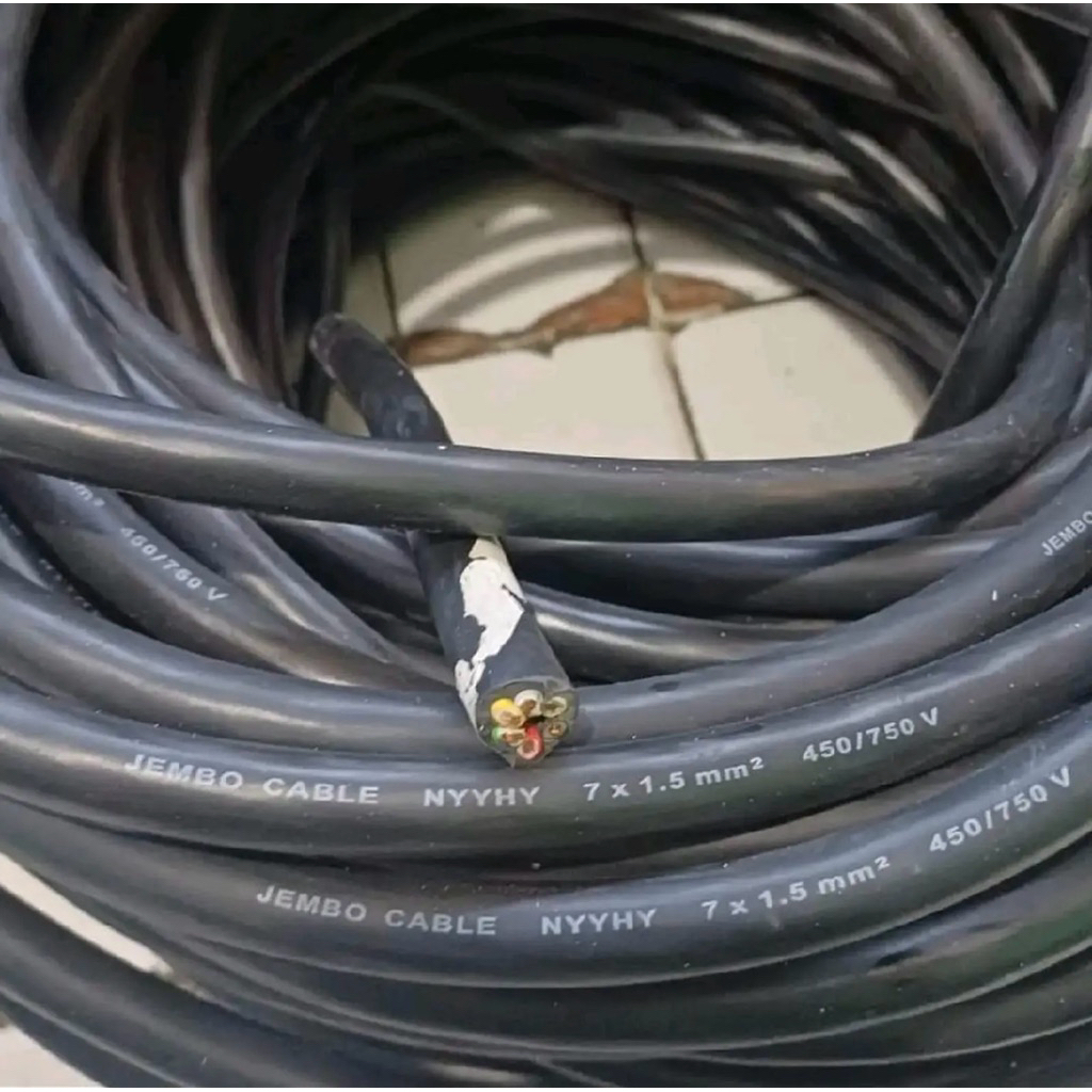 KABEL NYYHY 7X1,5MM 7X1.5MM 7X1,5 7X1.5 JEMBO SERABUT ECERAN PERMETER  ORIGINAL ASLI