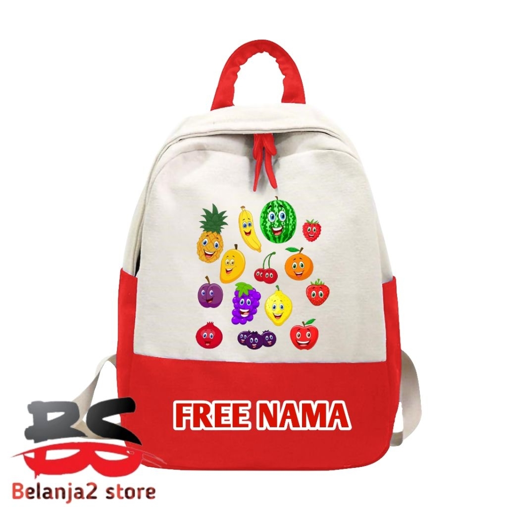 TAS SEKOLAH ANAK GAMBAR BUAH BUAHAN TAS SEKOLAH FREE NAMA