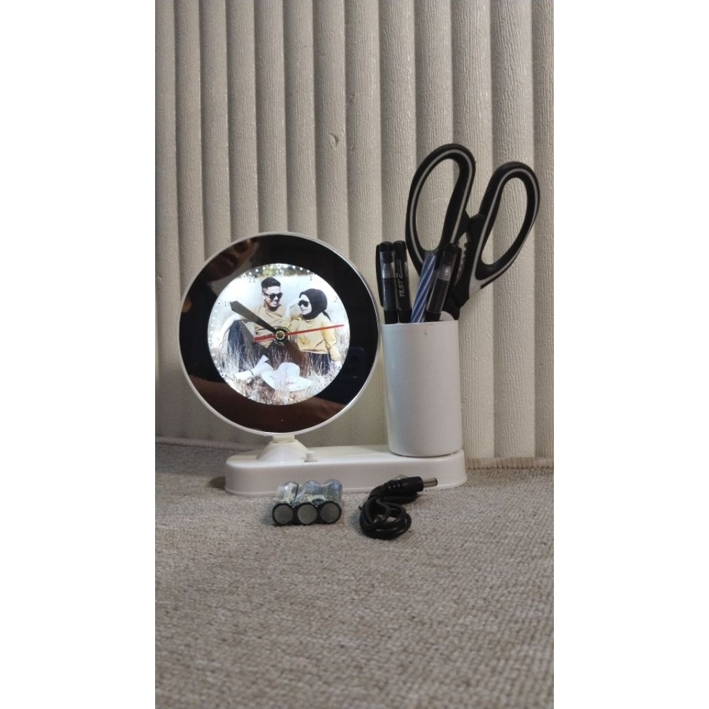 Magic Mirror with holder pen cermin ajaib jam custom foto tempat pensil alat tulis