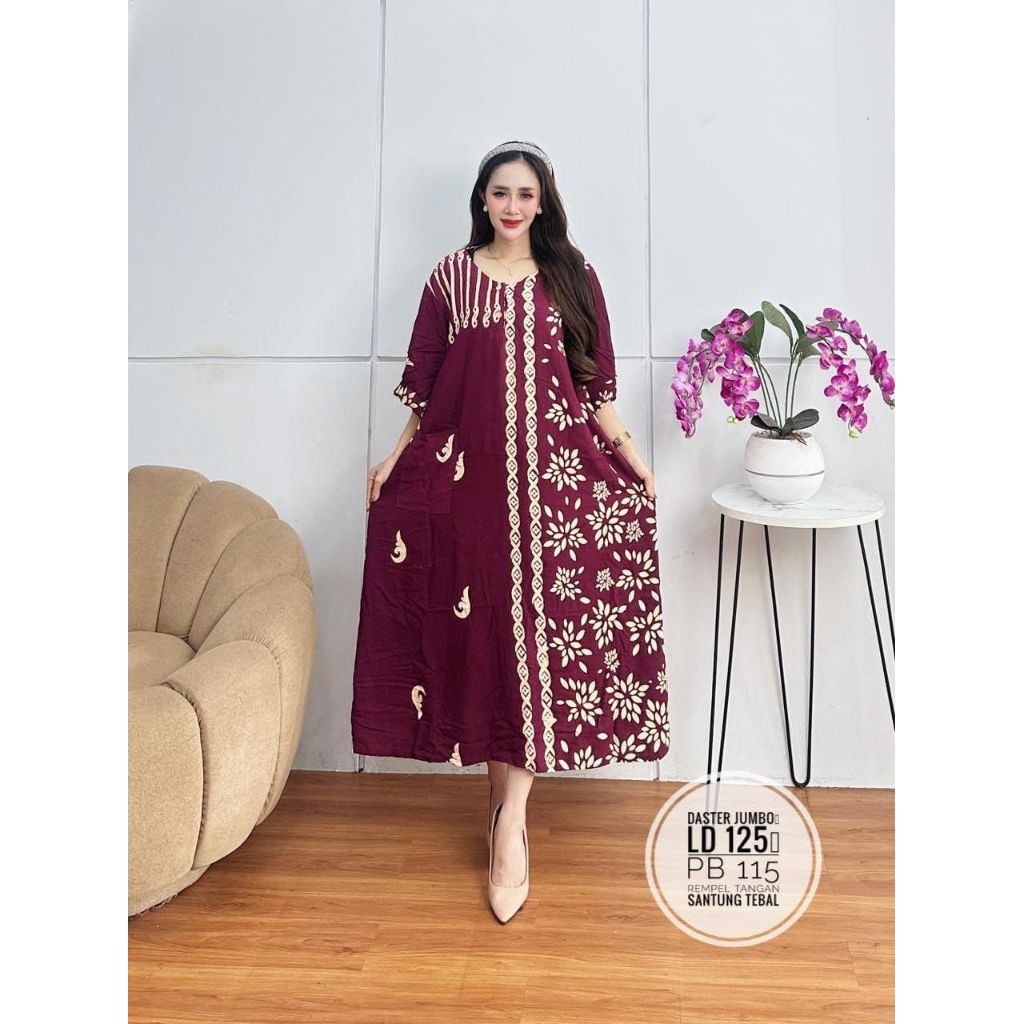 Daster Jumbo Busui Rayon Kancing Depan Daster Batik Baju Tidur