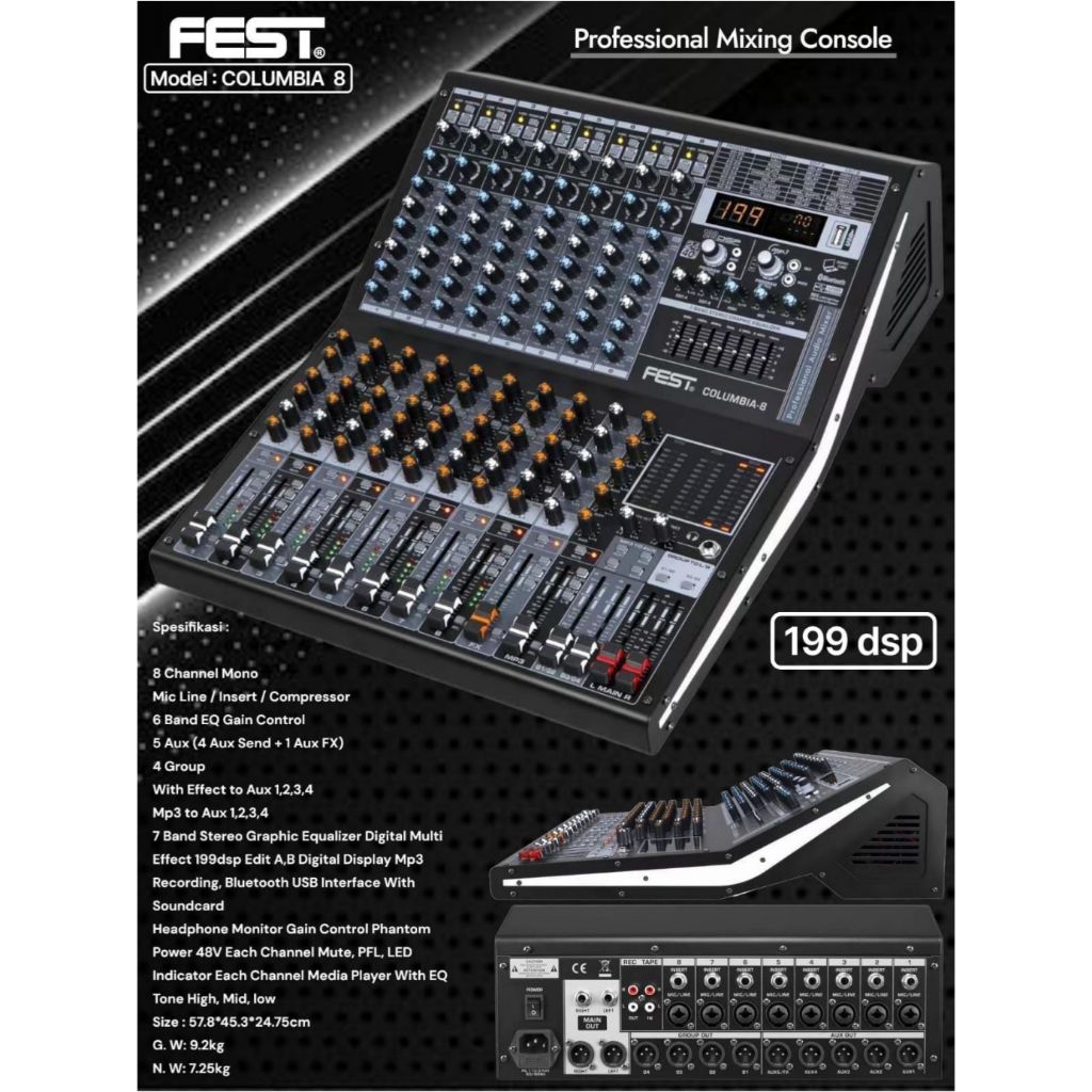 mixer audio 8 channel fest columbia 8 audio mixer karaoke mixing audio 8 channel
