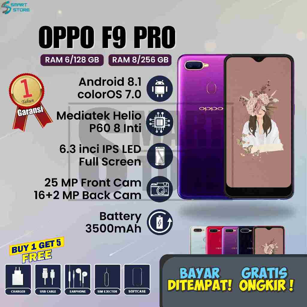 OPPO F9 PRO RAM 8/256 3.500MAH BERGARANSI TOKO