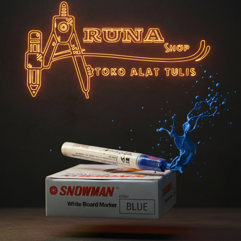 SPIDOL SNOWMAN WHITEBOARD BIRU GROSIR MURAH
