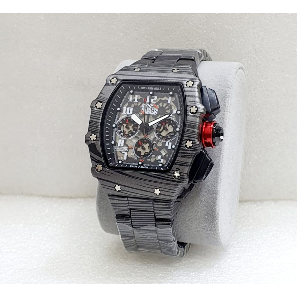 Jam Tangan Pria Richard Mille Analog Crono aktif Original Rantai stainless steel Resistance Free box