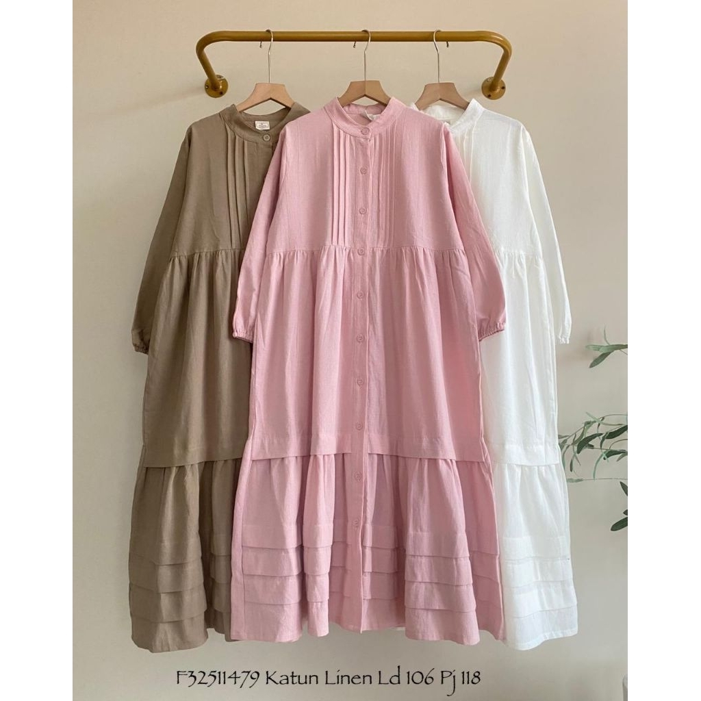 Gamis midi katun linen