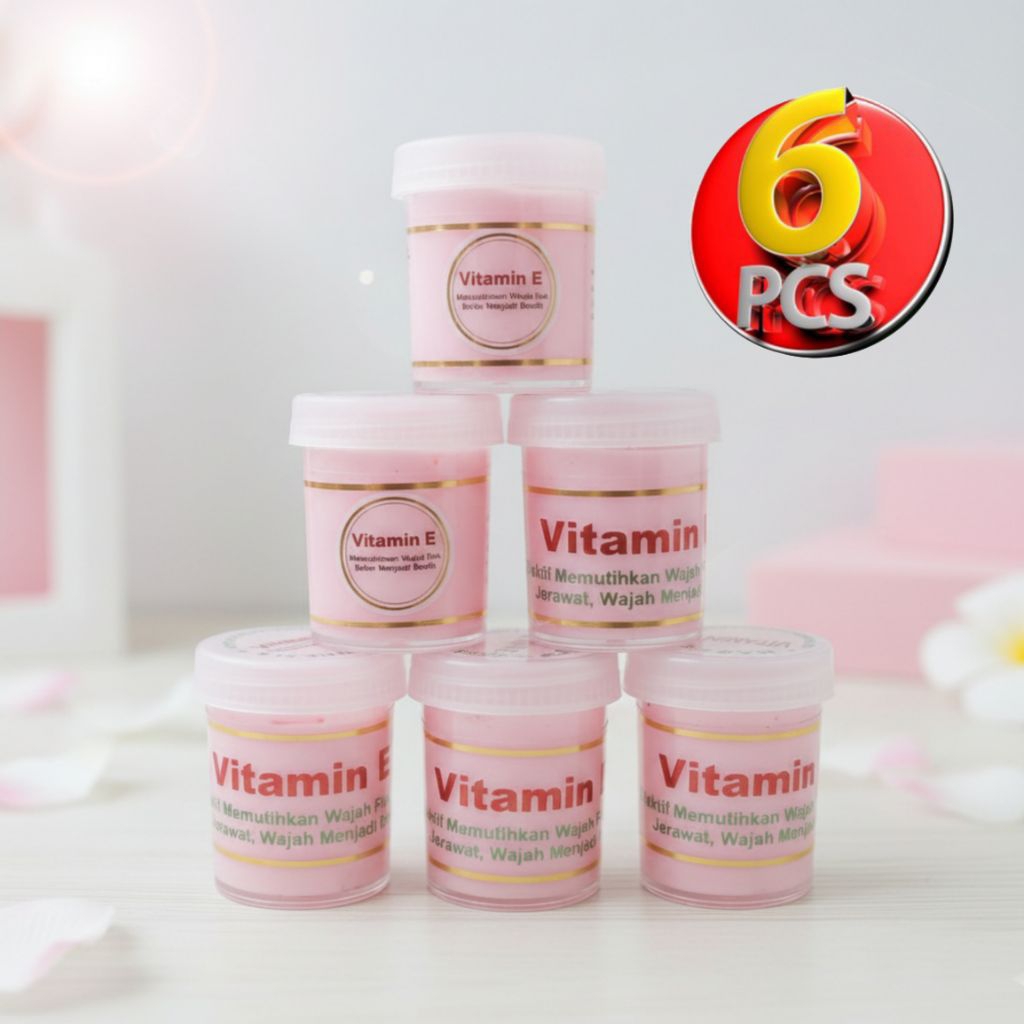 Cream Vitamin E Wajah 6 Pcs Krim Mencerahkan Dan Melembapkan Paket Hemat Aurora Skin Lab