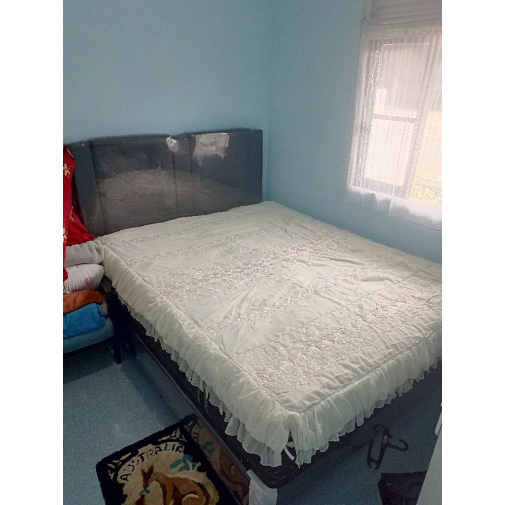 sprei pengantin rumbai bordir