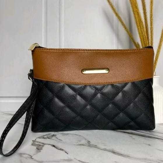 Tas Tangan Wanita CLUTH Dompet Pouch Wanita Bordil Kombinasi miniso