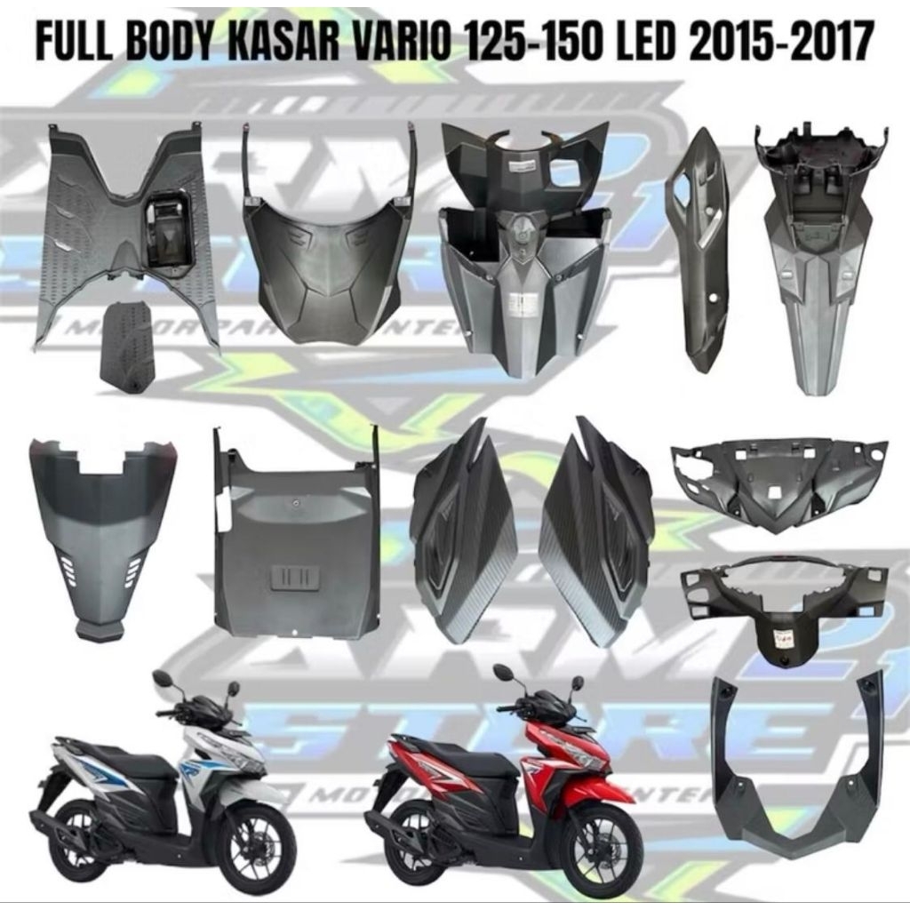 PAKETAN FULL BODY KASAR HONDA VARIO 125/150 LED OLD TAHUN 2015 2016 2017 FULLSET