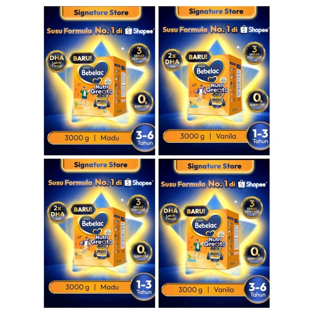 Bebelac 3 dan 4 Vanila Madu Rasa Vanila Madu 3000 3000gr 3000 gram