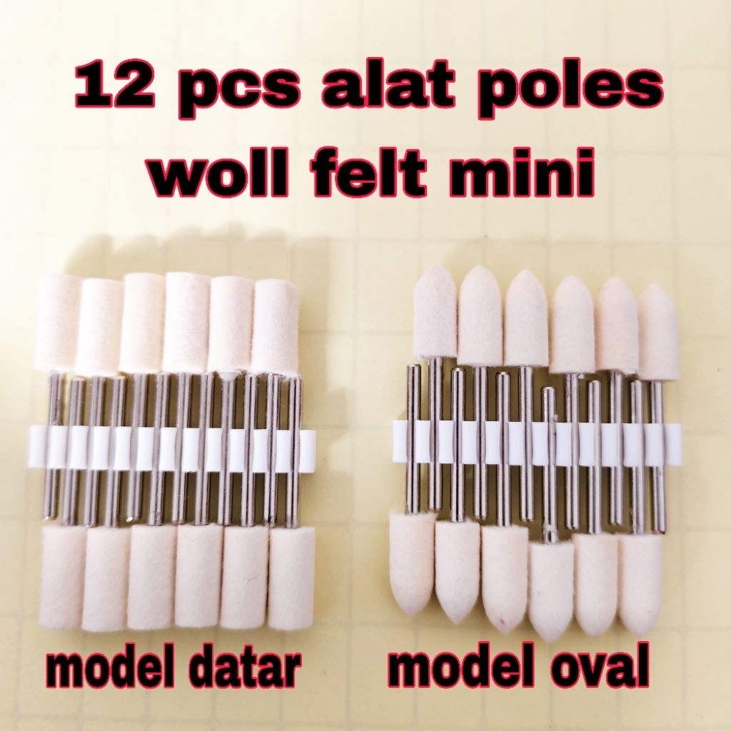 12 buah alat poles wol felt mini poles mini