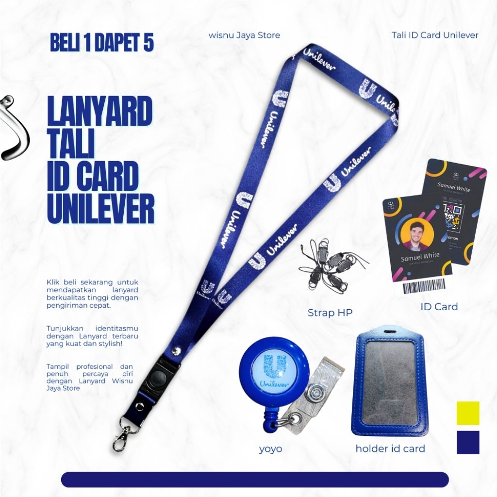 READYY LANYARD UNILEVER TERBARU/TALI ID CARD UNILEVER/GANTUNGAN UNILEVER ORIGINAL GROSIR TERMURAH BE