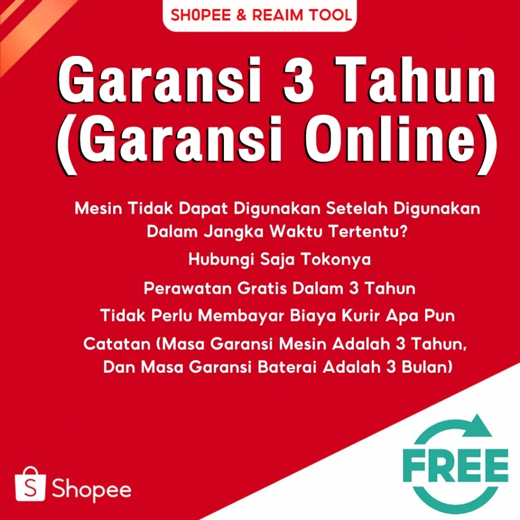 REAIM Impact Wrench Coless Brushless Bor Impact Baterai Mesin Impact Buka Baut Coless Electric